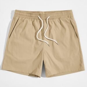 Slant Pocket Drawstring Waist Solid Shorts